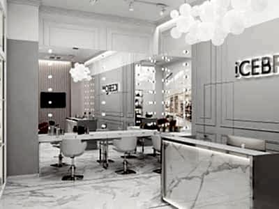 Дизайн проект салона IceBrow в ТЦ Саларис г. Москва